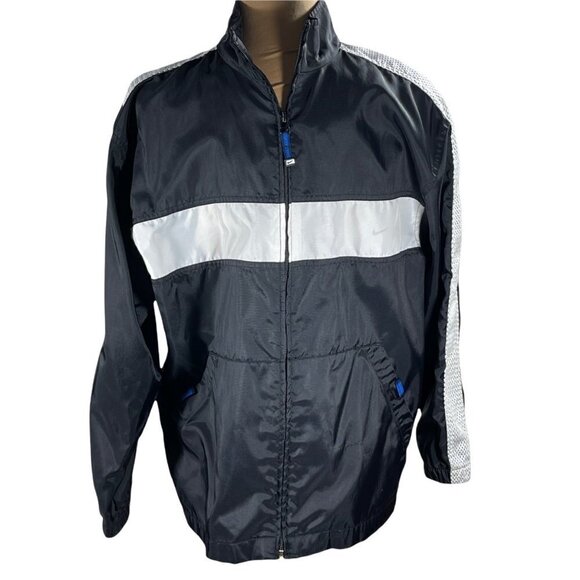 Nike Other - Nike Boy's Black White Lightweight Windbreaker Full Zip Jacket Size 14/16 Large